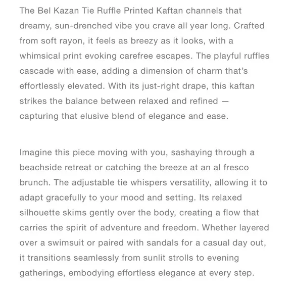 Anthropologie Bel Kazan Tie Ruffle Floral Printed Kaftan - Picture 14 of 16